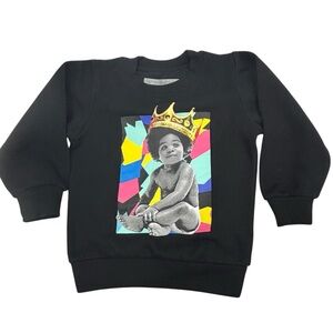 Black The Notorious B.I.G. Biggie Smalls Long Sleeve Graphic Sweatshirt 2T